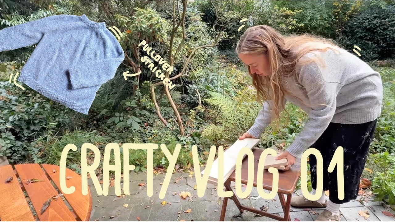 Crafty Vlog 01 - DIY Schachbrett Bild, Baumarkt Besuche, ersten Pulli Stricken, Backen, cozy Basteln