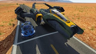 SF Fighter A vs Bugatti Bolide vs Dragster Cars at Monument Valley
