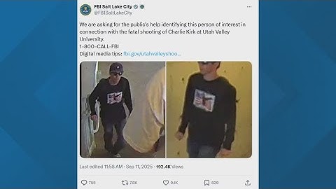 FBI releases photos of person of interest in Charlie Kirk shooting