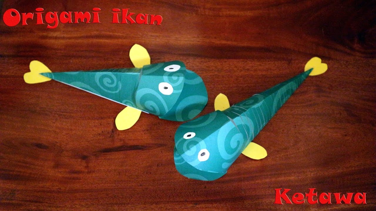 Cara Melipat Kertas Origami Ikan Ketawa 3D YouTube