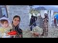 Stormy rainfall in mountainous nature  daily life documentary of a resilient nomadic family