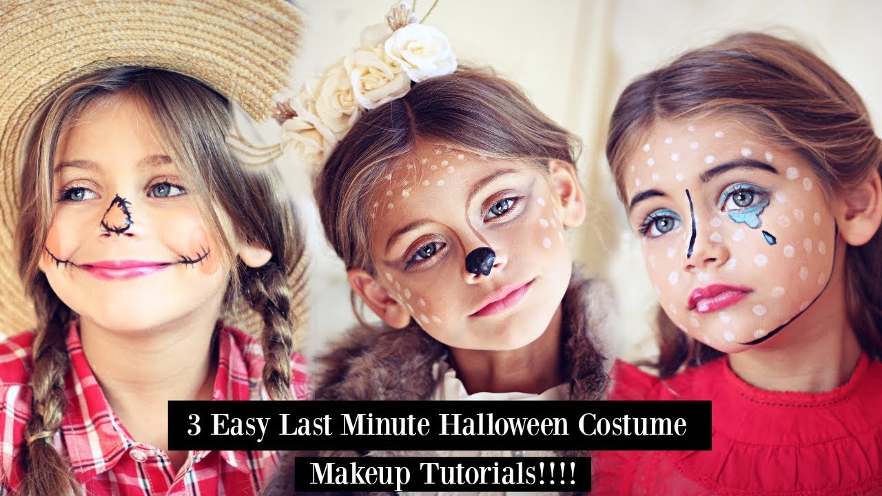 TUTORIAL 3 Easy Last Minute Halloween Costume Makeup Tutorial YouTube