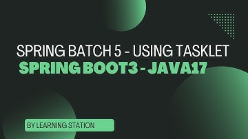How to write spring batch with tasklet