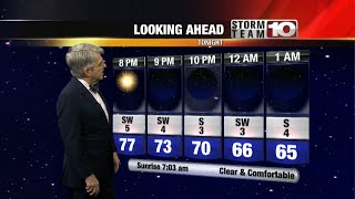 Wednesday Night: Clear and cool. Low: 59°