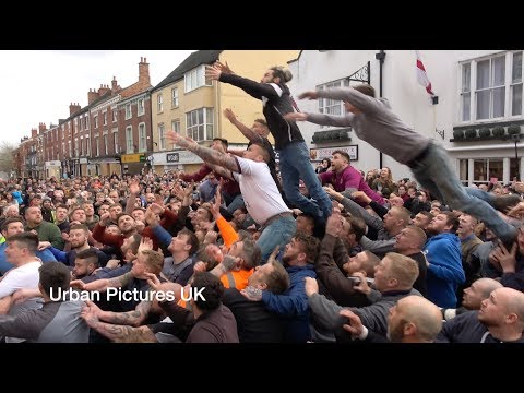 Punches thrown and mass brawls at the annual Atherstone Ball Game 2019