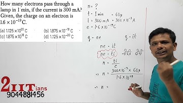 MCQ2 CURRENT ELECTRICITY How many electrons pass through a lamp in 1 min if the current
