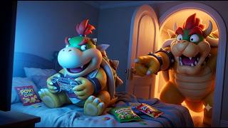 Bowser Jr. Secretly Play Games All Night... Until Bowser Finds Out! 😱🎮 screenshot 4