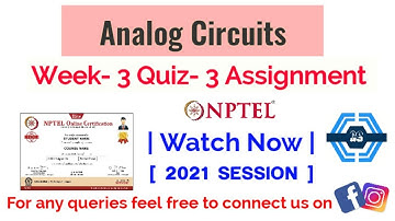 Analog Circuits | Week 3 Answers | NPTEL ||