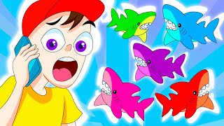 Five Little Sharks | Nursery Rhyme &amp; Kids Songs