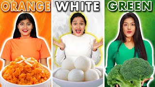 Eating Only ONE COLOR of Food Challenge | TRI COLOR Food Challenge