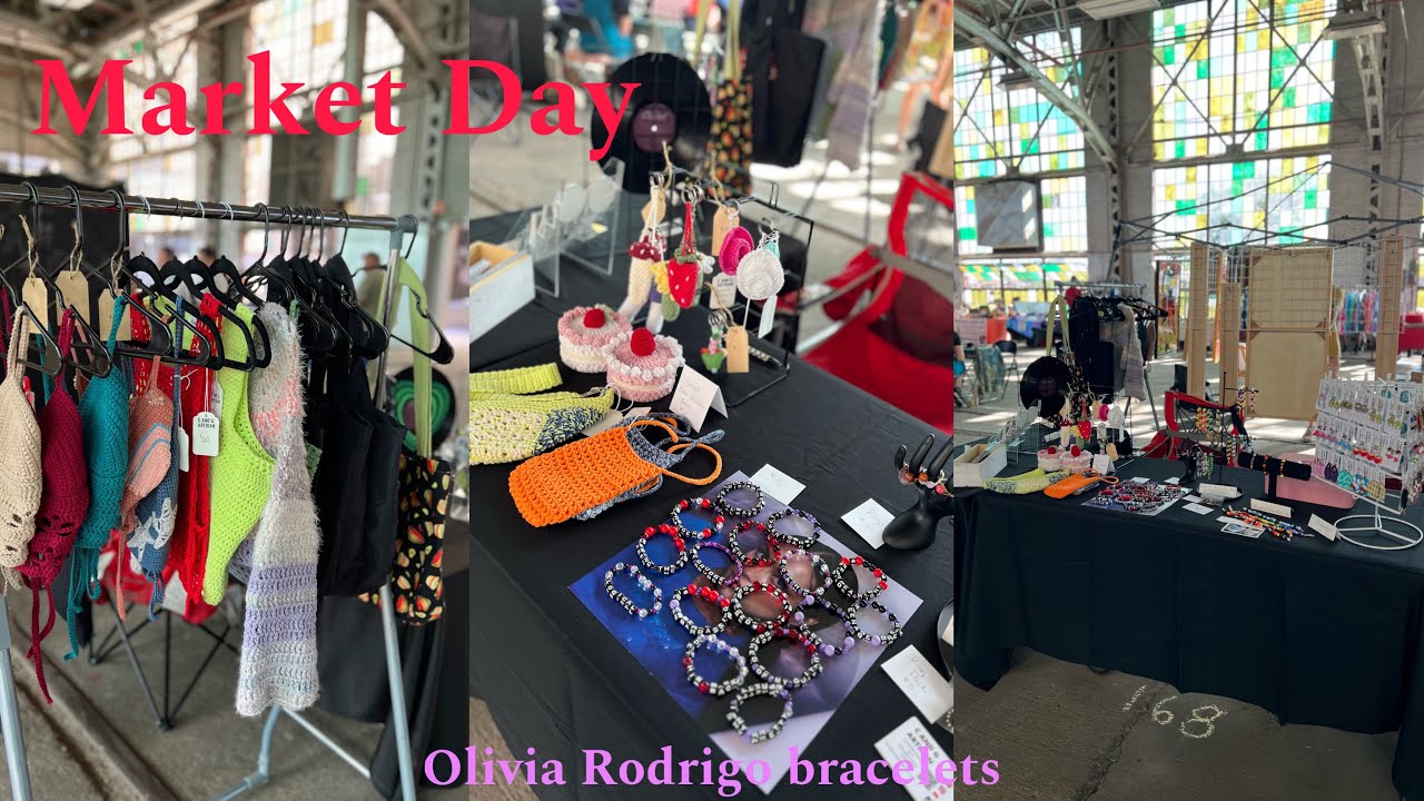 Making Olivia Rodrigo bracelets/ Market day 