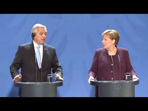 Declaración conjunta del presidente Alberto Fernández y la canciller Angela Merkel