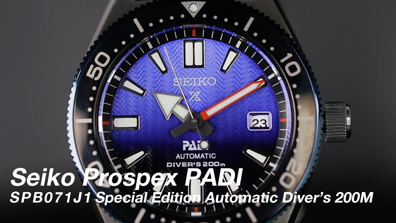 Seiko Prospex PADI Special Edition SPB071J1 Automatic Blue Dial Blue Resin  Strap - YouTube