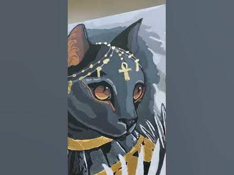 Богиня Бастет. Картина по номерам с поталью 40х50 см. #art # ...