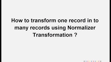 How to  use Normalizer Transformation in Informatica
