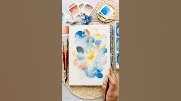 Full video on the channel!! Paint this relaxing watercolor pattern with me! #watercoloring