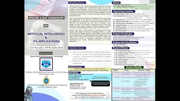 Online Workshop on Artificial Intelligence &  its Applications Day 3 MAKAUT, WB