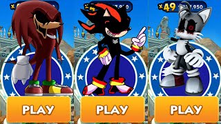 Sonic Dash - Knuckles.EXE vs Tails.EXE vs Shadow.EXE vs All Bosses Eggman Zazz Babble All Characters