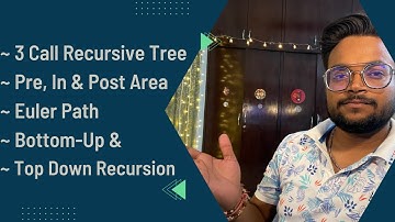 Lecture 006 - 3 Call Recursive Tree | Pre, In & Post Area | Bottom-Up & Top-Down Recursion