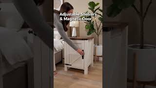Farmhouse Nightstand With Charging Station Antique Finish!