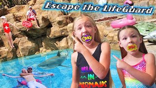 Escape the LifeGuard for 24 Hours! Dad Sinks & Shark in the Pool!