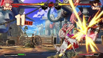 GGXrd - Elphelt Corner Grab Combo (4x Charged Shot)