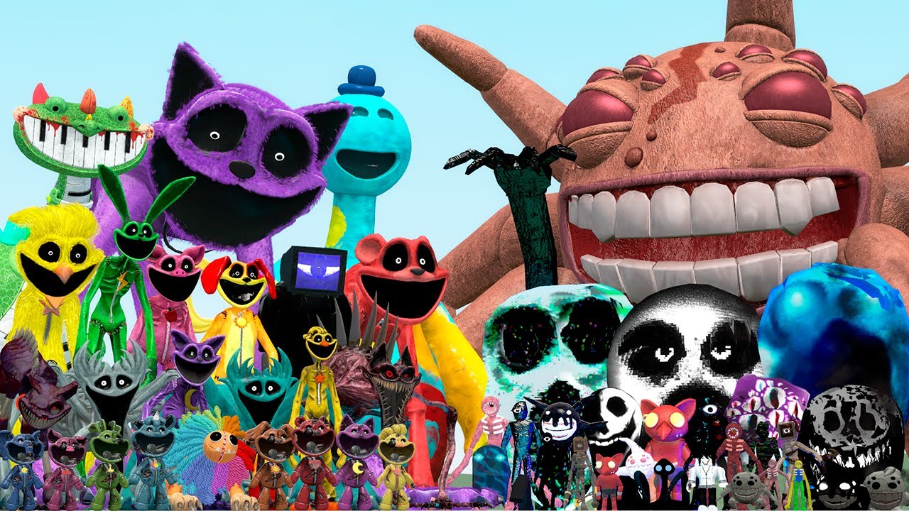 CATNAP, DOEY AND PIANOSAURUS POPPY PLAYTIME 5 VS ROBLOX DOORS FAMILY (Garry's Mod)