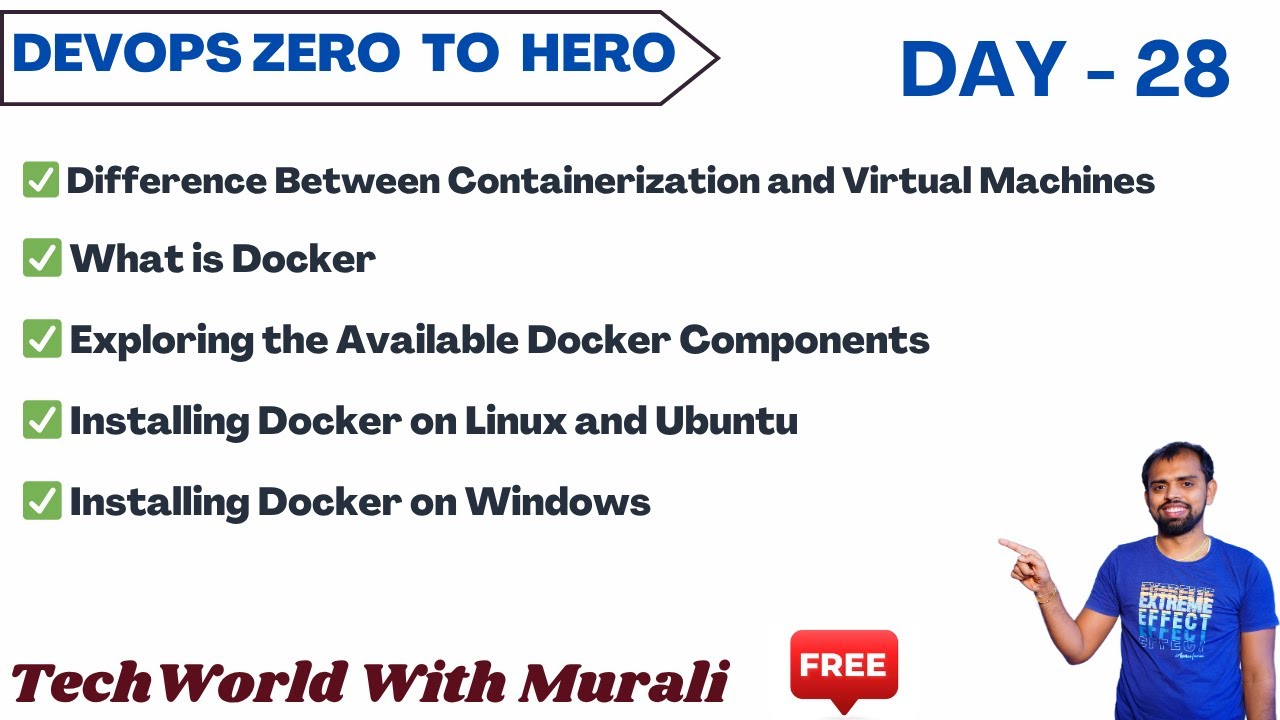 Day 28 | Docker Tutorial for Beginners Containers vs VMs, Components ...