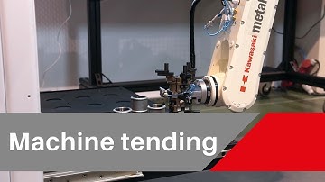 Kawasaki Robotics: robotized cell for machine tending CNC with robot RS020N