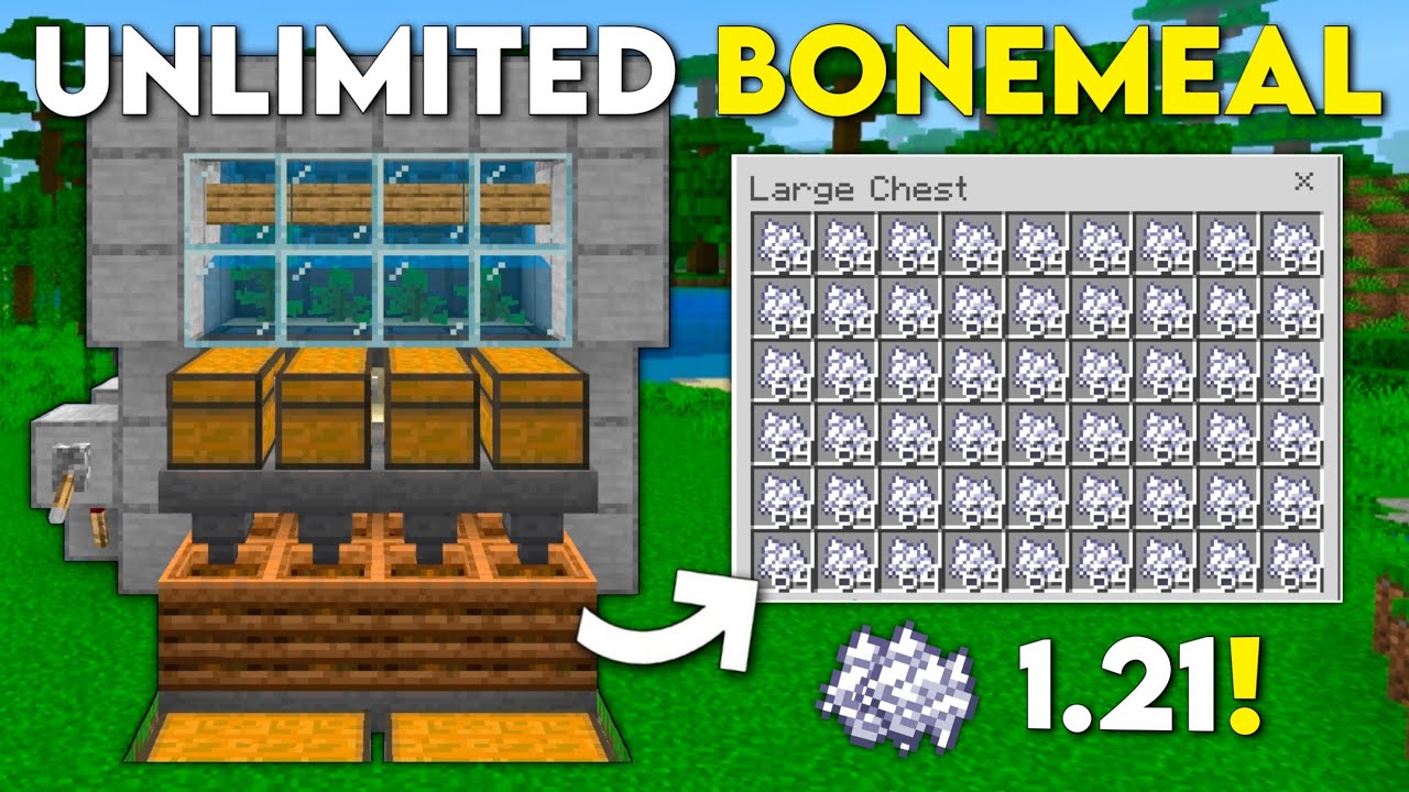 THE BEST BONEMEAL FARM TUTORIAL In Minecraft Bedrock 1.21! - YouTube
