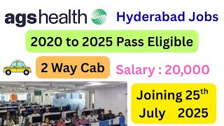 AGS Health Private Company hiring 2020 - 2025 Batch Students || Hyderabad Fresher Jobs || Latest Job