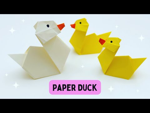 How To Make A Paper Duck, Moving Paper Toys, Paper Craft Easy, paper, Easy diy paper duck tutorial - Paper duck making ideas #PaperDuck #PaperToy  #SchoolCrafts, By Craft & Decorations