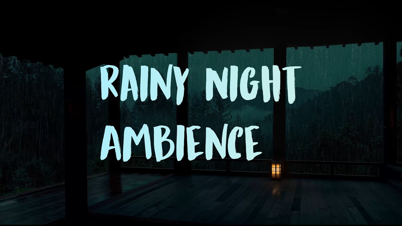 🌧️ Rain Sounds for Sleeping | Peaceful Rainy Forest View from Wooden Cabin at Night
