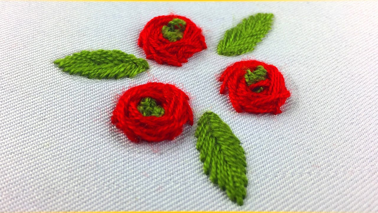Stem Stitch Rose Stem Stitch Embroidery Design Step By Step Tutorial