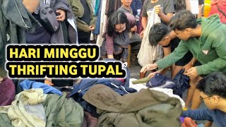 Suasana pasar thrifting terbesar di indonesia pasar thrifting pahlawan surabaya