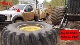 Skidder Tire Down....Mud Fest by Integra Tire Carrot River 1,401 views 5 years ago 1 minute, 30 seconds