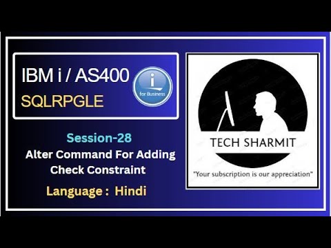 IBM i DB2 ALTER Command: for adding check Constraint | SQLRPGLE | ibmi training | sqlrpgle as400