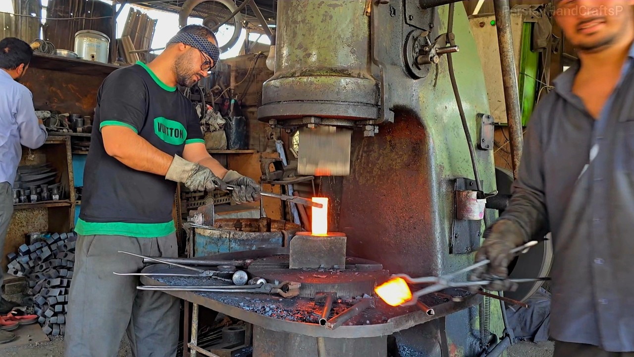 Master Craftsman Uses a Power Hammer to Forge an Ancient Pickaxe (Blacksmithing ASMR)