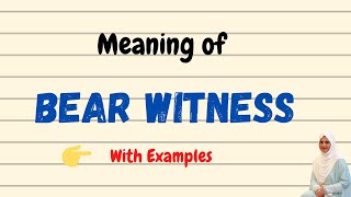 Daily vocabulary | Bear witness Meaning | Vocabgram