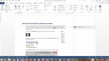 Audio Comment Word 2013