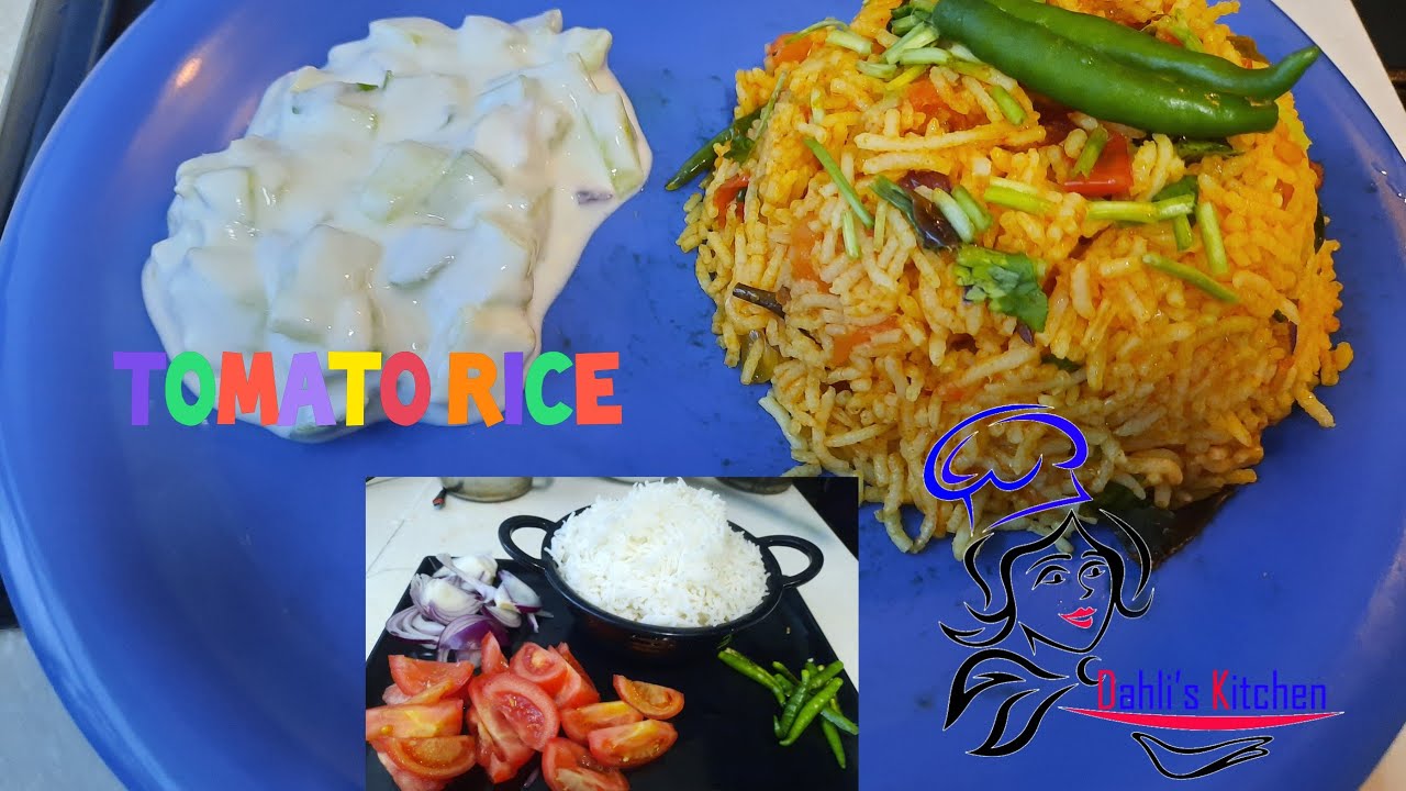 Tomato Rice/ Easy Tomato Rice with Salad/ Easy Meal Recipe YouTube