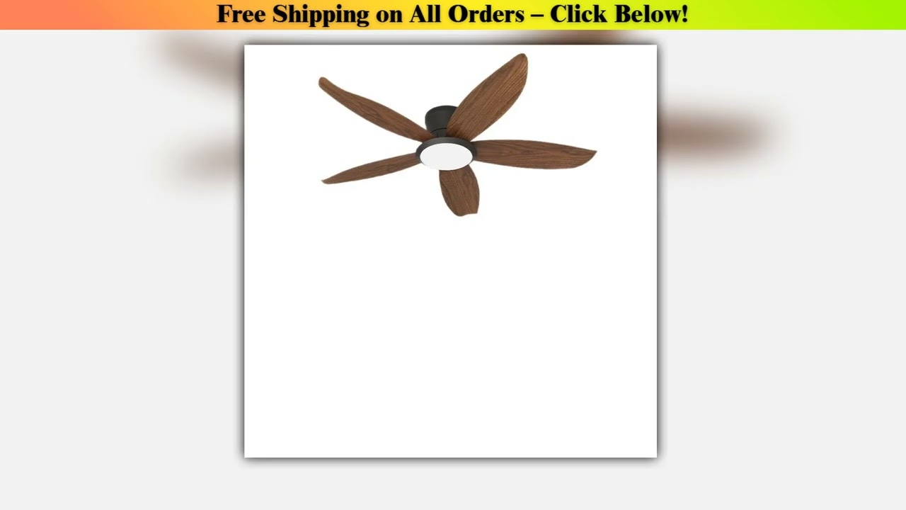 Modern Ceiling Fan Light Living Room Bedroom Remote Control Speed Dimming LED Five-leaf Ceiling
