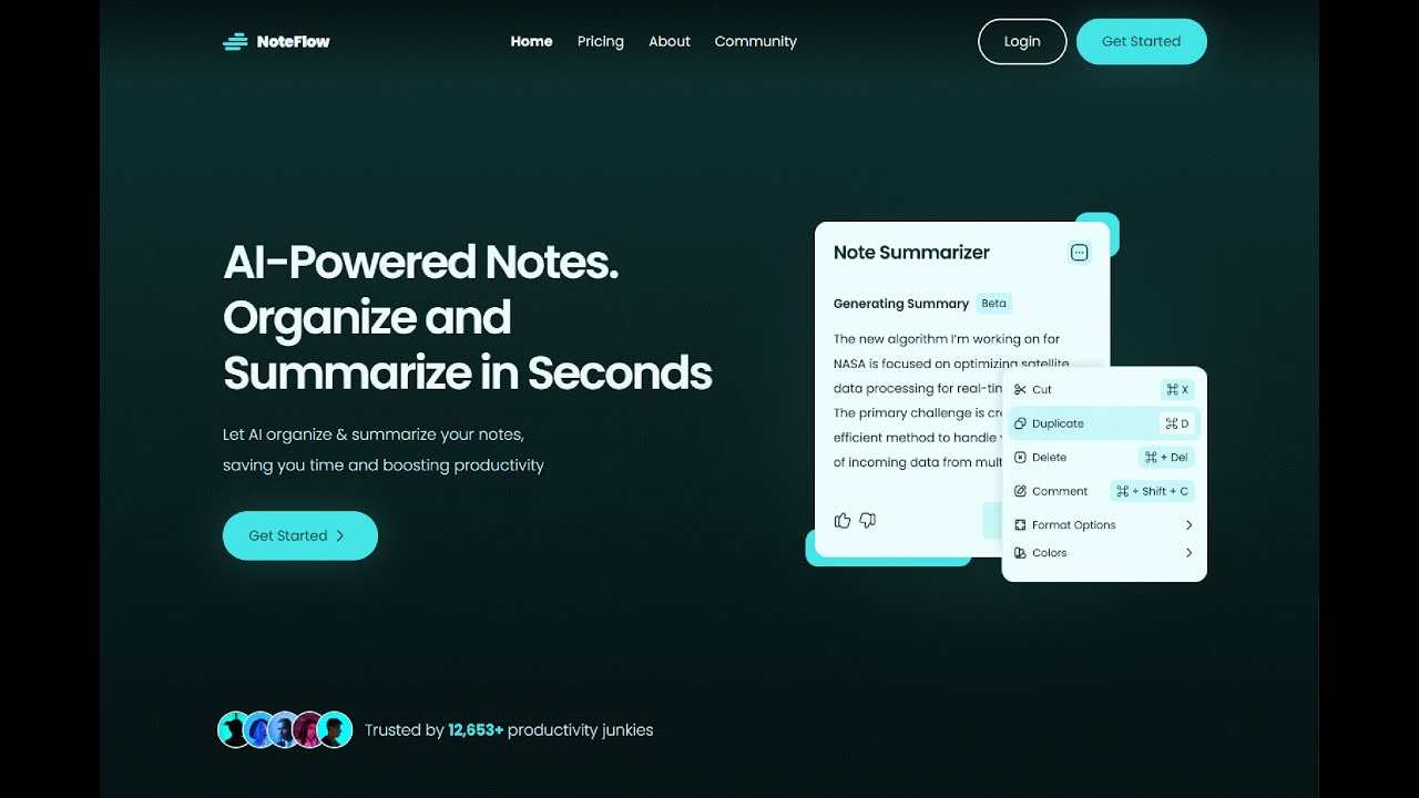 I Built an AI Notes App (NoteFlow) | Frontend UI Preview - YouTube