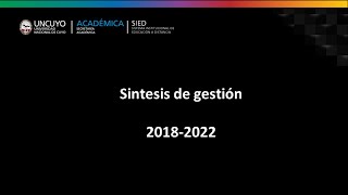 Síntesis de Gestión 2018 - 2022