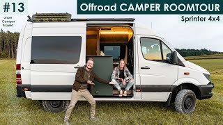 Die coolste OFFROAD CAMPER ROOMTOUR 🔥 ausführliche VAN TOUR | SPRINTER 4x4 Camper Selbstausbau #13