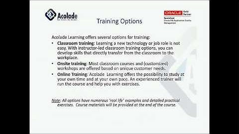 Acolade Consulting: Oracle Application Testing Suite (OATS) Training Course