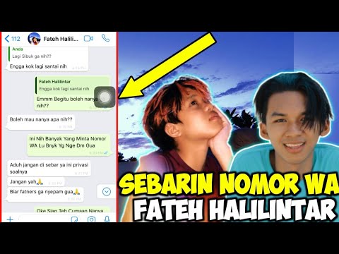 NOMOR WA  FATEH  HALILINTAR  ASLI 2021 YouTube