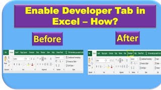 How to enable Developer menu/Tab in excel |Gaintoearn