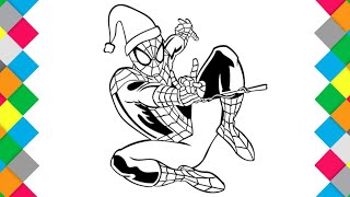 Menggambar dan Mewarnai Spiderman Untuk Anak Anak Dengan Mudah | Spider-man Coloring Pages
