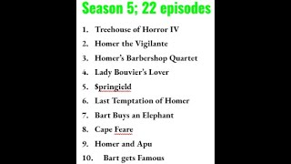 Simpsons Season 5 Ranking